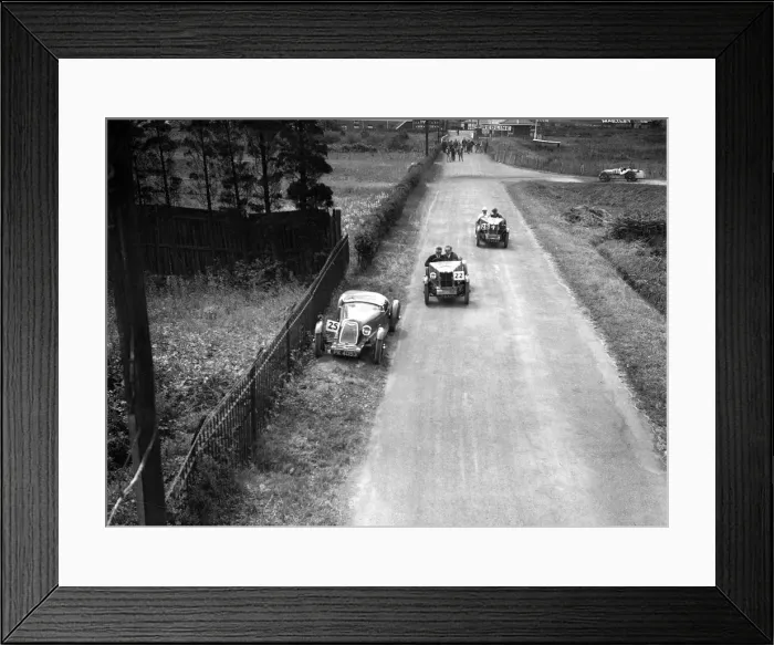Framed Print : Two MG M types passing a broken down 1928 Alta Prototype, JCC Members Day, Brooklands, 4 July 1931 Framed Print : Two MG M types passing a broken down 1928 Alta Prototype, JCC Members Day, Brooklands, 4 July 1931
