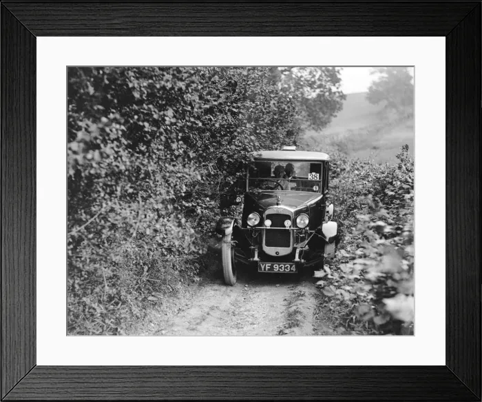 Framed Print : Austin 12 / 4 Windsor saloon taking part in the North West London Motor Club Trial, 1 June 1929 Framed Print : Austin 12 / 4 Windsor saloon taking part in the North West London Motor Club Trial, 1 June 1929