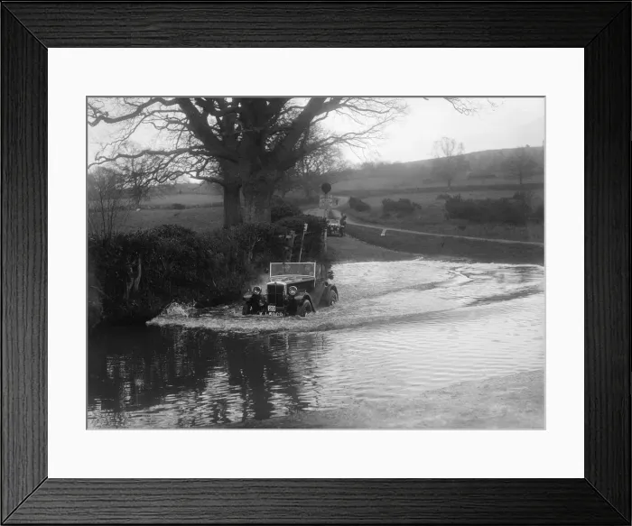 Framed Print : 1932 Morris Minor tourer driving through a ford during a motoring trial, 1936. Artist: Bill Brunell Framed Print : 1932 Morris Minor tourer driving through a ford during a motoring trial, 1936. Artist: Bill Brunell