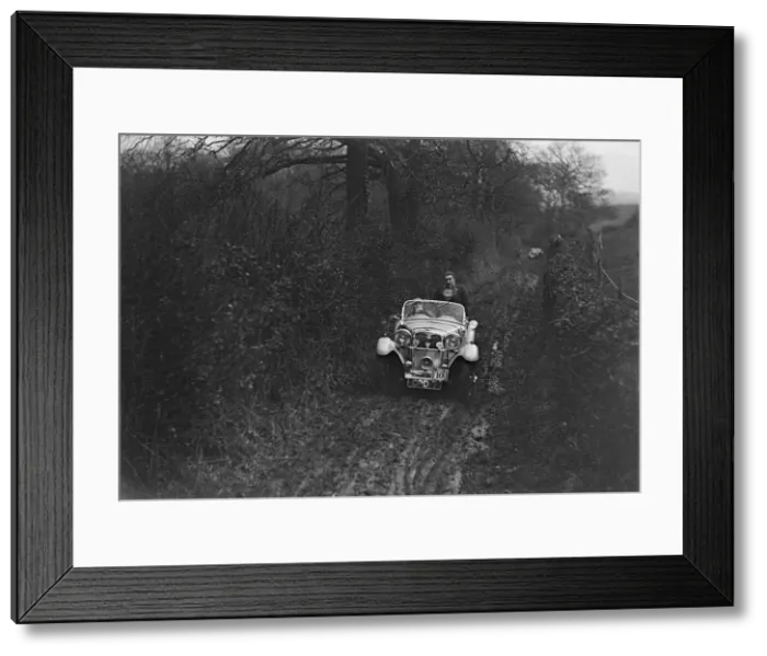 Framed Print : 1935 1496 cc Singer Le Mans taking part in a motoring trial, 1936. Artist: Bill Brunell Framed Print : 1935 1496 cc Singer Le Mans taking part in a motoring trial, 1936. Artist: Bill Brunell