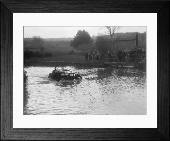 Framed Print : MG PA driving through a ford during a motoring trial, 1936. Artist: Bill Brunell Framed Print : MG PA driving through a ford during a motoring trial, 1936. Artist: Bill Brunell