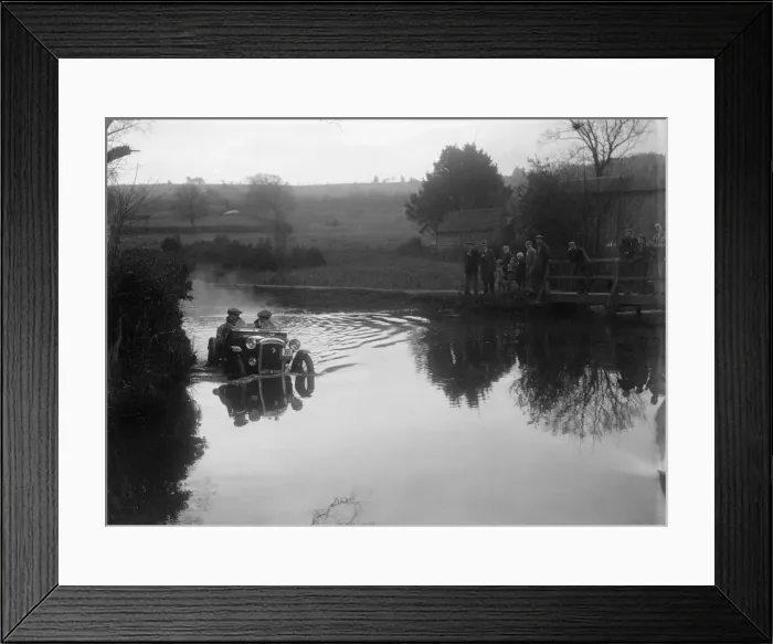 Framed Print : Austin Ulster driving through a ford during a motoring trial, 1936. Artist: Bill Brunell Framed Print : Austin Ulster driving through a ford during a motoring trial, 1936. Artist: Bill Brunell