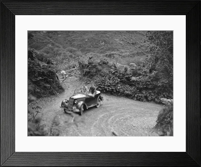 Framed Print : 1935 Ford Ten tourer taking part in a motoring trial, late 1930s. Artist: Bill Brunell Framed Print : 1935 Ford Ten tourer taking part in a motoring trial, late 1930s. Artist: Bill Brunell