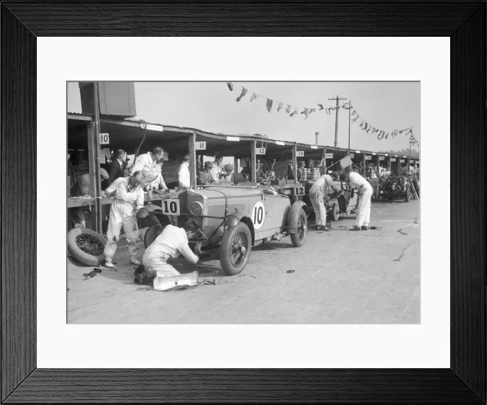 Framed Print : Two Talbot 105s in the pits at the JCC Double Twelve race, Brooklands, 8 / 9 May 1931 Framed Print : Two Talbot 105s in the pits at the JCC Double Twelve race, Brooklands, 8 / 9 May 1931