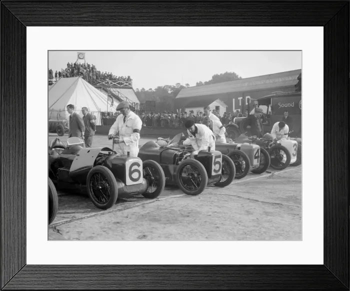 Framed Print : Austin 747 cc works racers of C Goodacre and JD Barnes, BRDC 500 Miles Race, Brooklands, 1931 Framed Print : Austin 747 cc works racers of C Goodacre and JD Barnes, BRDC 500 Miles Race, Brooklands, 1931