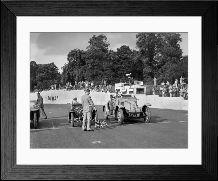 Framed Print : Bugatti and Renault on the start line for the Vintage Cup, Crystal Palace, 1939. Artist Framed Print : Bugatti and Renault on the start line for the Vintage Cup, Crystal Palace, 1939. Artist