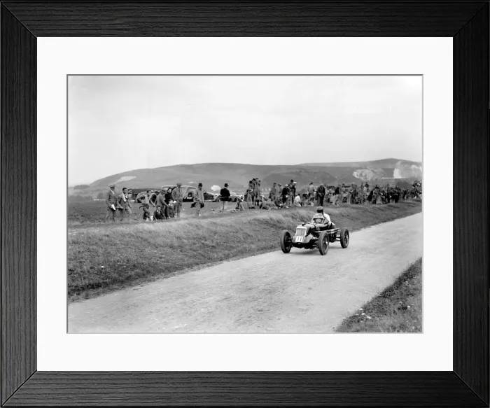 Framed Print : MG R type of GH Symonds competing at the Lewes Speed Trials, Sussex, 1938. Artist: Bill Brunell Framed Print : MG R type of GH Symonds competing at the Lewes Speed Trials, Sussex, 1938. Artist: Bill Brunell
