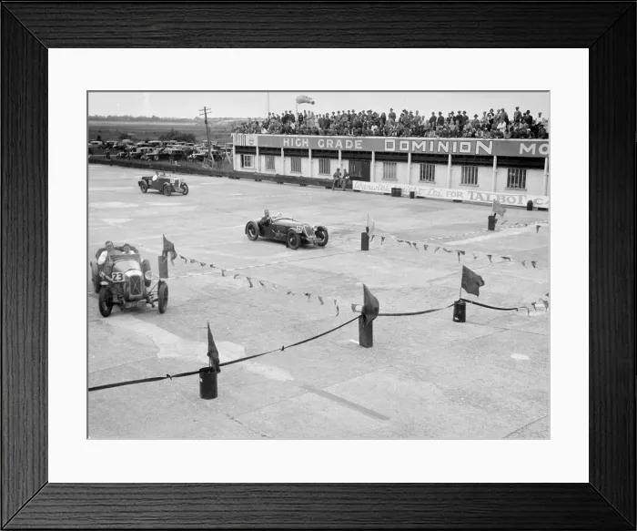 Framed Print : Salmson, Alta and Riley cars in action at the JCC Members Day, Brooklands, 4 July 1931 Framed Print : Salmson, Alta and Riley cars in action at the JCC Members Day, Brooklands, 4 July 1931