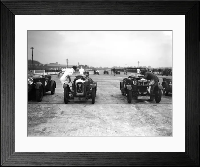 Framed Print : Salmson and Frazer-Nash on the start line at a JCC Members Day, Brooklands. Artist: Bill Brunell Framed Print : Salmson and Frazer-Nash on the start line at a JCC Members Day, Brooklands. Artist: Bill Brunell