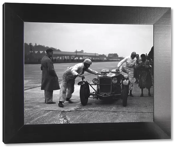 RL Bellamys Frazer-Nash in the pits at a JCC Members Day, Brooklands. Artist: Bill Brunell