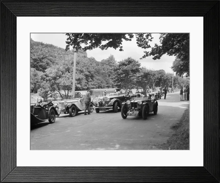 Framed Print : Cars competing in the MCC Torquay Rally, July 1937. Artist: Bill Brunell Framed Print : Cars competing in the MCC Torquay Rally, July 1937. Artist: Bill Brunell