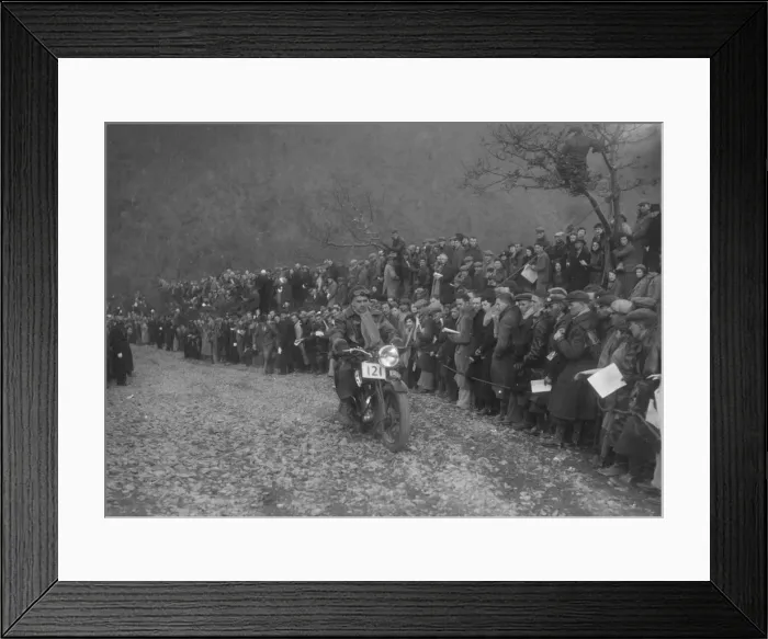 Framed Print : 250 cc Triumph of J Stagg competing in the MCC Lands End Trial, Beggars Roost, Devon, 1936 Framed Print : 250 cc Triumph of J Stagg competing in the MCC Lands End Trial, Beggars Roost, Devon, 1936