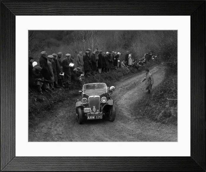 Framed Print : Singer Le Mans of J Eason-Gibson competing in the MCC Lands End Trial, 1935. Artist: Bill Brunell Framed Print : Singer Le Mans of J Eason-Gibson competing in the MCC Lands End Trial, 1935. Artist: Bill Brunell