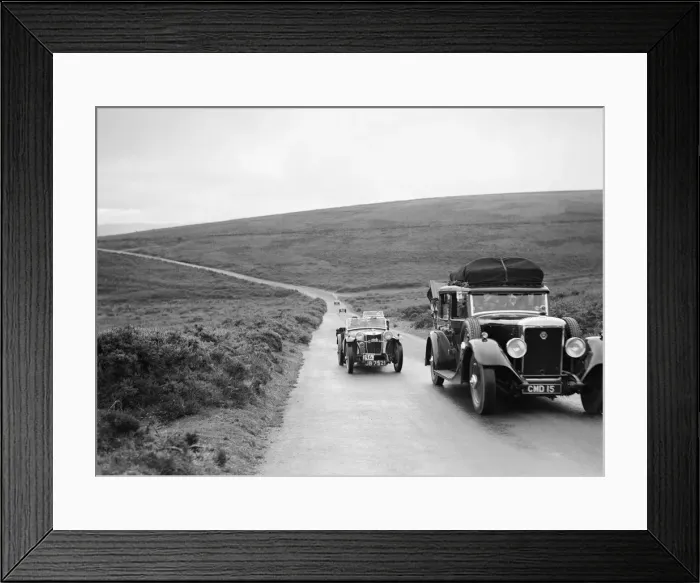 Framed Print : Cream Cracker Team MG PB of CAN May passing a Daimler at the MCC Torquay Rally, July 1937 Framed Print : Cream Cracker Team MG PB of CAN May passing a Daimler at the MCC Torquay Rally, July 1937