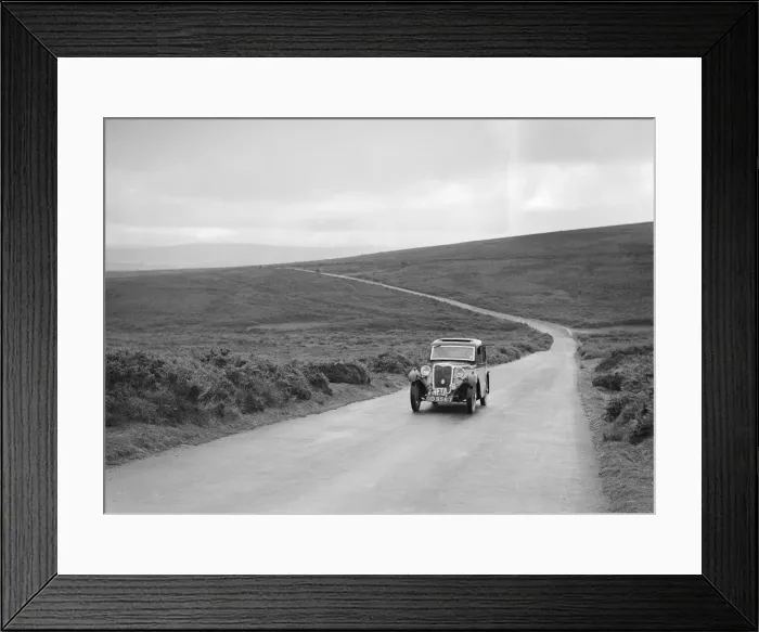 Framed Print : Singer 9 Coupe of DW Biddle, winner of a silver award at the MCC Torquay Rally, July 1937 Framed Print : Singer 9 Coupe of DW Biddle, winner of a silver award at the MCC Torquay Rally, July 1937