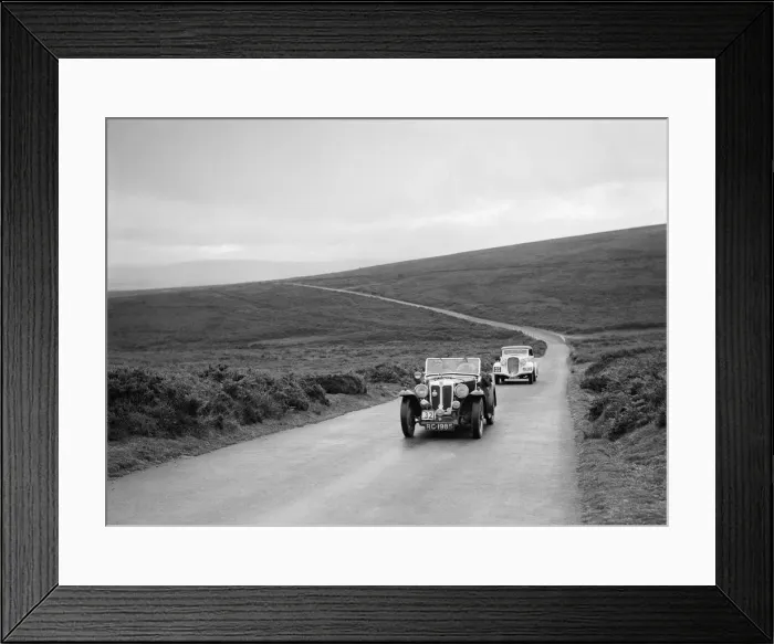 Framed Print : RD Harris MG Magnette leading RJ Barkers Terraplane at the MCC Torquay Rally, July 1937 Framed Print : RD Harris MG Magnette leading RJ Barkers Terraplane at the MCC Torquay Rally, July 1937