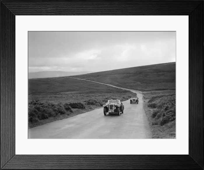 Framed Print : Austin 7 AEW of AL Chard ahead of FG Cornishs MG TA at the MCC Torquay Rally, July 1937 Framed Print : Austin 7 AEW of AL Chard ahead of FG Cornishs MG TA at the MCC Torquay Rally, July 1937