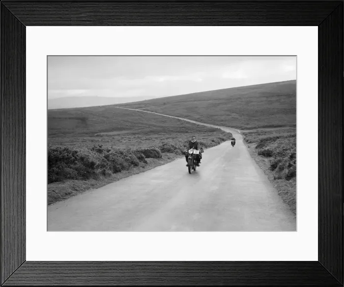 Framed Print : 348 cc Velocette of GG Murdoch competing in the MCC Torquay Rally, July 1937. Artist: Bill Brunell Framed Print : 348 cc Velocette of GG Murdoch competing in the MCC Torquay Rally, July 1937. Artist: Bill Brunell