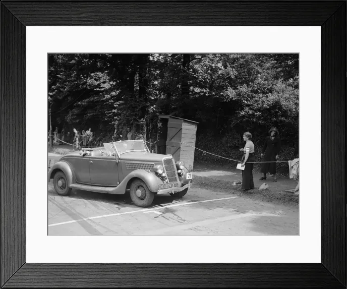 Framed Print : DJH Curries Ford V8, winner of a silver award at the MCC Torquay Rally, July 1937 Framed Print : DJH Curries Ford V8, winner of a silver award at the MCC Torquay Rally, July 1937