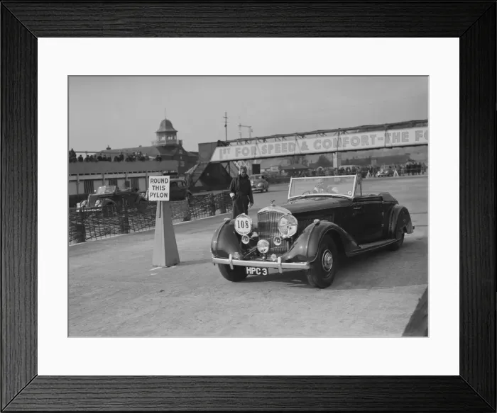 Framed Print : Bentley 4-seater tourer of GG Wood competing in the JCC Rally, Brooklands, Surrey, 1939 Framed Print : Bentley 4-seater tourer of GG Wood competing in the JCC Rally, Brooklands, Surrey, 1939