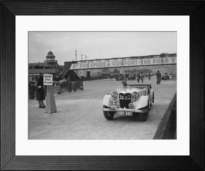 Framed Print : Riley Lynx Sprite competing in the JCC Rally, Brooklands, Surrey, 1939. Artist: Bill Brunell Framed Print : Riley Lynx Sprite competing in the JCC Rally, Brooklands, Surrey, 1939. Artist: Bill Brunell