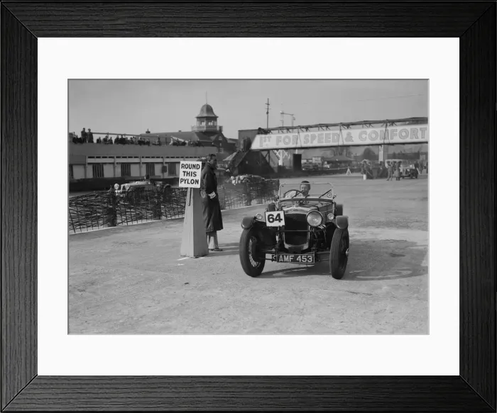 Framed Print : Frazer-Nash competing in the JCC Rally, Brooklands, Surrey, 1939. Artist: Bill Brunell