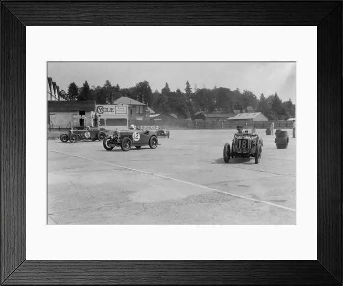 Framed Print : Frazer-Nash, Wolseley Hornet and Riley 9 Brooklands, BARC meeting, Brooklands, Surrey, 1933 Framed Print : Frazer-Nash, Wolseley Hornet and Riley 9 Brooklands, BARC meeting, Brooklands, Surrey, 1933
