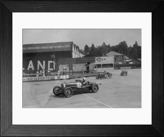 Framed Print : Aston Martin, Austin Ulster TT car and Austin 7, BARC meeting, Brooklands, Surrey, 1933 Framed Print : Aston Martin, Austin Ulster TT car and Austin 7, BARC meeting, Brooklands, Surrey, 1933