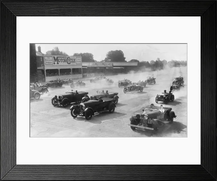 Framed Print : Talbot 105 tourer, Bentley and Lagonda racing at a MCC meeting, Brooklands, Surrey, 1933 Framed Print : Talbot 105 tourer, Bentley and Lagonda racing at a MCC meeting, Brooklands, Surrey, 1933