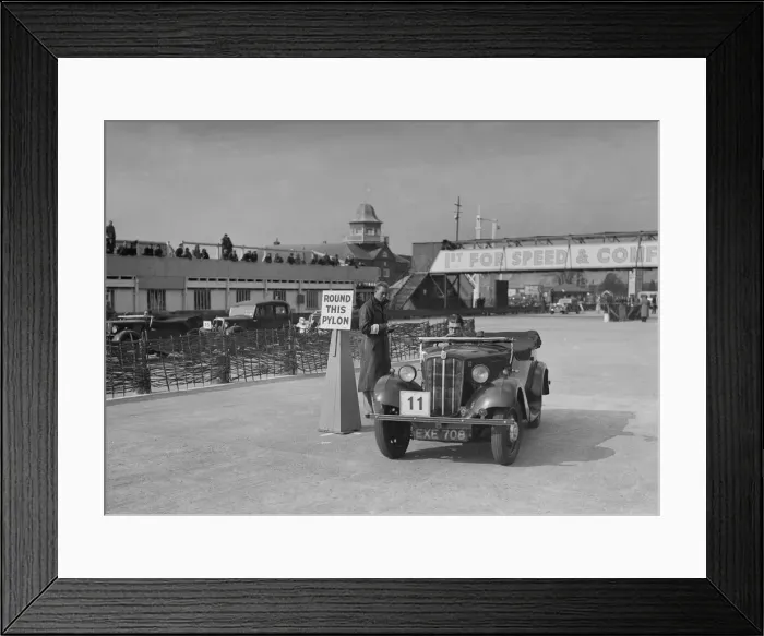 Framed Print : Morris 8 tourer competing in the JCC Rally, Brooklands, Surrey, 1939. Artist: Bill Brunell Framed Print : Morris 8 tourer competing in the JCC Rally, Brooklands, Surrey, 1939. Artist: Bill Brunell