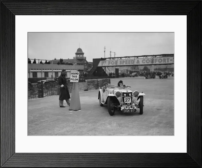 Framed Print : MG sports competing in the JCC Rally, Brooklands, Surrey, 1939. Artist: Bill Brunell Framed Print : MG sports competing in the JCC Rally, Brooklands, Surrey, 1939. Artist: Bill Brunell