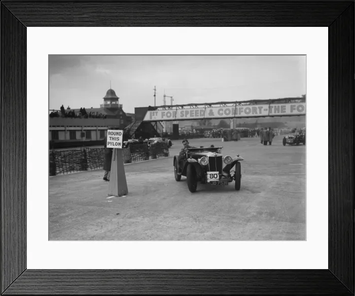 Framed Print : MG Magnette competing in the JCC Rally, Brooklands, Surrey, 1939. Artist: Bill Brunell Framed Print : MG Magnette competing in the JCC Rally, Brooklands, Surrey, 1939. Artist: Bill Brunell