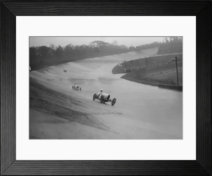 Framed Print : Two Bugattis racing at a BARC meeting, Brooklands, Surrey, 1931 Artist: Bill Brunell Framed Print : Two Bugattis racing at a BARC meeting, Brooklands, Surrey, 1931 Artist: Bill Brunell