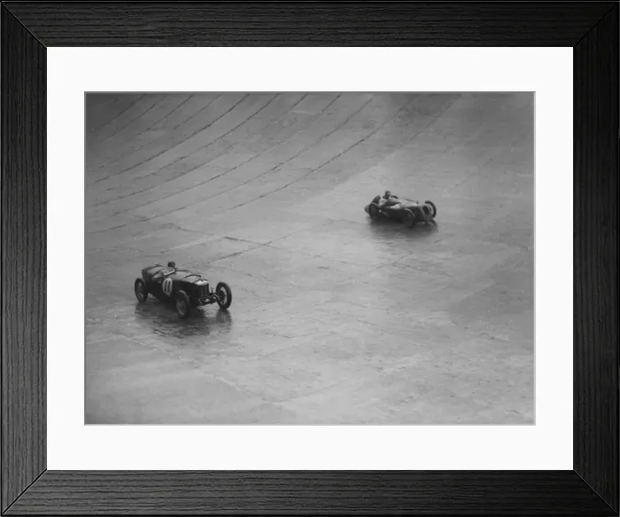 Framed Print : Riley 9 Brooklands and Austin 7 racing at a BARC meeting, Brooklands, Surrey, 1931 Artist Framed Print : Riley 9 Brooklands and Austin 7 racing at a BARC meeting, Brooklands, Surrey, 1931 Artist