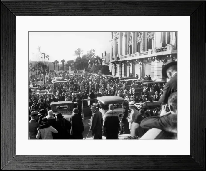 Framed Print : Crowds in the street for the Monte Carlo Rally, 1930. Artist: Bill Brunell Framed Print : Crowds in the street for the Monte Carlo Rally, 1930. Artist: Bill Brunell