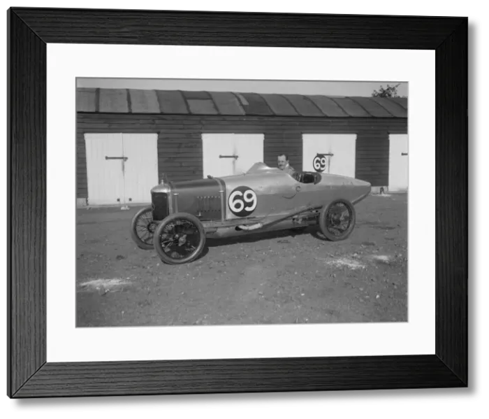 Framed Print : GC Stead in his AC 5 at the JCC 200 Mile Race, Brooklands, Surrey, 1921. Artist: Bill Brunell Framed Print : GC Stead in his AC 5 at the JCC 200 Mile Race, Brooklands, Surrey, 1921. Artist: Bill Brunell