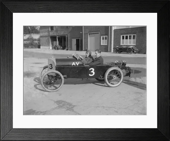 Framed Print : Reginald Empson in his AV at the JCC 200 Mile Race, Brooklands, Surrey, 1921. Artist: Bill Brunell Framed Print : Reginald Empson in his AV at the JCC 200 Mile Race, Brooklands, Surrey, 1921. Artist: Bill Brunell