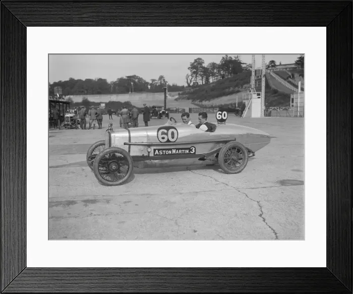 Framed Print : Bertie Kensington Moir in his Aston Martin at the JCC 200 Mile Race, Brooklands, Surrey, 1921 Framed Print : Bertie Kensington Moir in his Aston Martin at the JCC 200 Mile Race, Brooklands, Surrey, 1921
