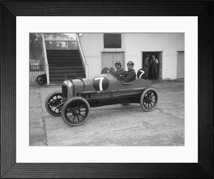 Framed Print : W Bickell in his Singer at the JCC 200 Mile Race, Brooklands, Surrey, 1921. Artist: Bill Brunell Framed Print : W Bickell in his Singer at the JCC 200 Mile Race, Brooklands, Surrey, 1921. Artist: Bill Brunell