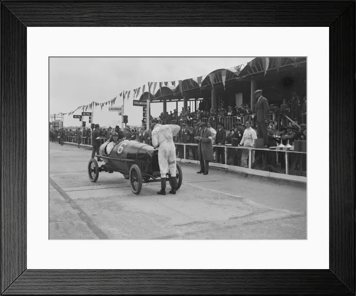 Framed Print : Salmson of M Devaux at the JCC 200 Mile Race, Brooklands, Surrey, 1921. Artist: Bill Brunell Framed Print : Salmson of M Devaux at the JCC 200 Mile Race, Brooklands, Surrey, 1921. Artist: Bill Brunell