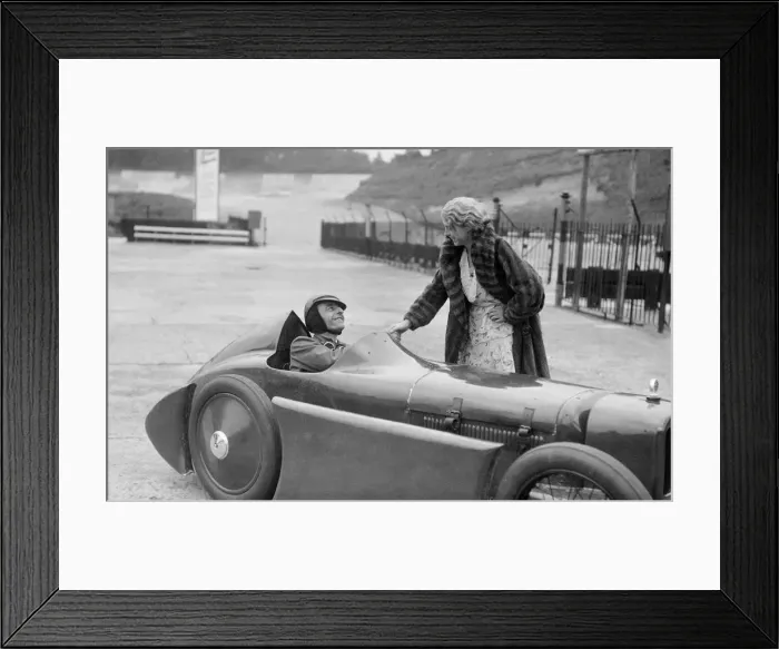 Framed Print : Leon Cushmans Austin 7 racer at Brooklands for a speed record attempt, 8 August 1931 Framed Print : Leon Cushmans Austin 7 racer at Brooklands for a speed record attempt, 8 August 1931