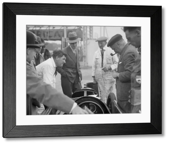 Framed Print : People examining Leon Cushmans Austin 7 racer at Brooklands for a speed record attempt, 1931 Framed Print : People examining Leon Cushmans Austin 7 racer at Brooklands for a speed record attempt, 1931