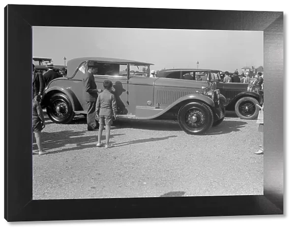 Minerva 2-door coupe at Boulogne Motor Week, France, 1928. Artist: Bill Brunell