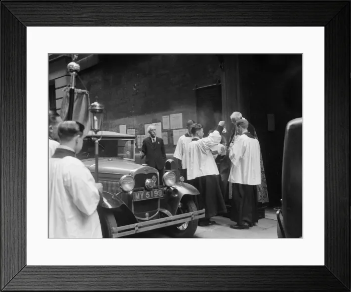 Framed Print : Ford Model A at a motor vehicle blessing ceremony. Artist: Bill Brunell Framed Print : Ford Model A at a motor vehicle blessing ceremony. Artist: Bill Brunell