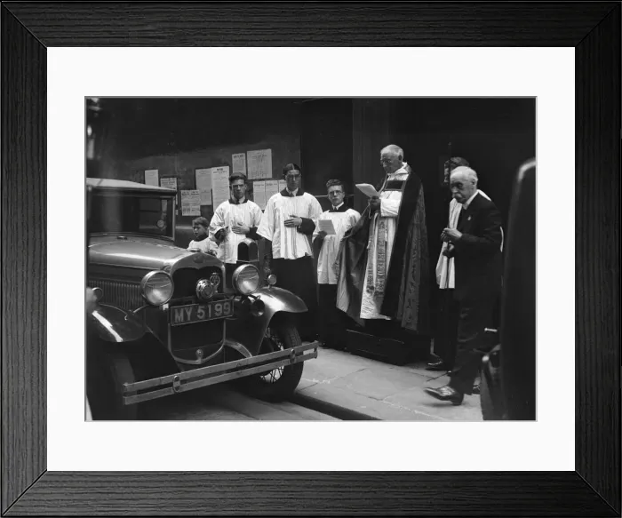 Framed Print : Ford Model A at a motor vehicle blessing ceremony. Artist: Bill Brunell Framed Print : Ford Model A at a motor vehicle blessing ceremony. Artist: Bill Brunell