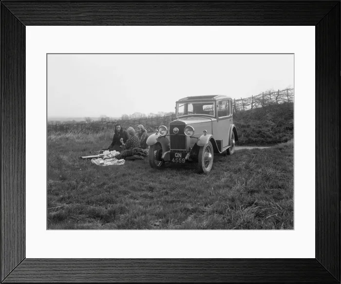 Framed Print : Three women having a picnic during a road test of a Triumph Scorpion, 1931. Artist: Bill Brunell Framed Print : Three women having a picnic during a road test of a Triumph Scorpion, 1931. Artist: Bill Brunell