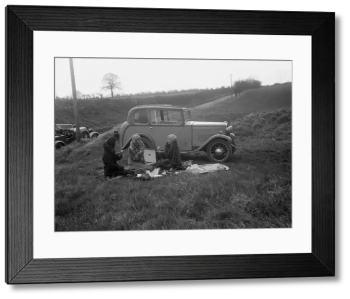 Framed Print : Three women having a picnic during a road test of a Triumph Scorpion, 1931. Artist: Bill Brunell Framed Print : Three women having a picnic during a road test of a Triumph Scorpion, 1931. Artist: Bill Brunell