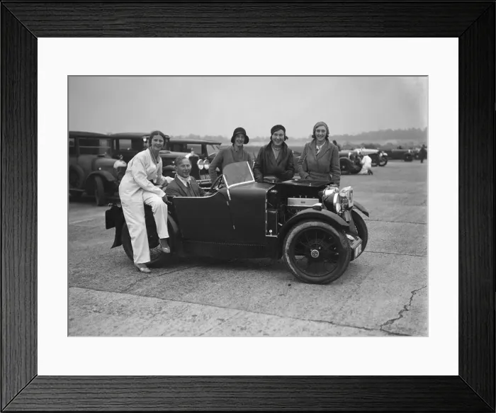 Framed Print : MG M type at Brooklands. Artist: Bill Brunell Framed Print : MG M type at Brooklands. Artist: Bill Brunell