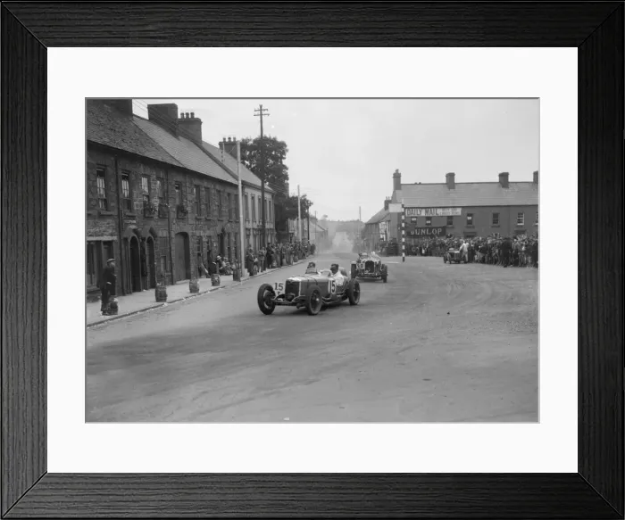 Framed Print : Edgar Maclures Riley leading Tim Birkins Alfa Romeo, RAC TT Race, Ards Circuit, Belfast, 1932 Framed Print : Edgar Maclures Riley leading Tim Birkins Alfa Romeo, RAC TT Race, Ards Circuit, Belfast, 1932