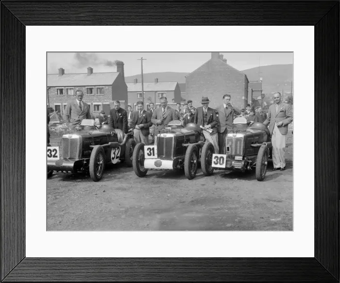 Framed Print : Three MG C type Midgets at the RAC TT Race, Ards Circuit, Belfast, 1932. Artist: Bill Brunell Framed Print : Three MG C type Midgets at the RAC TT Race, Ards Circuit, Belfast, 1932. Artist: Bill Brunell